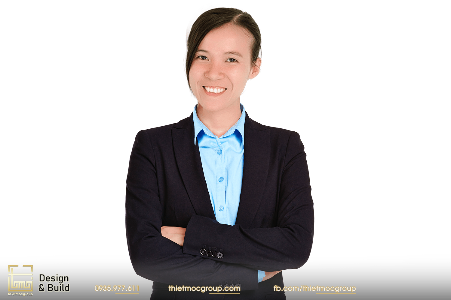 businesswoman with glasses crossed arms