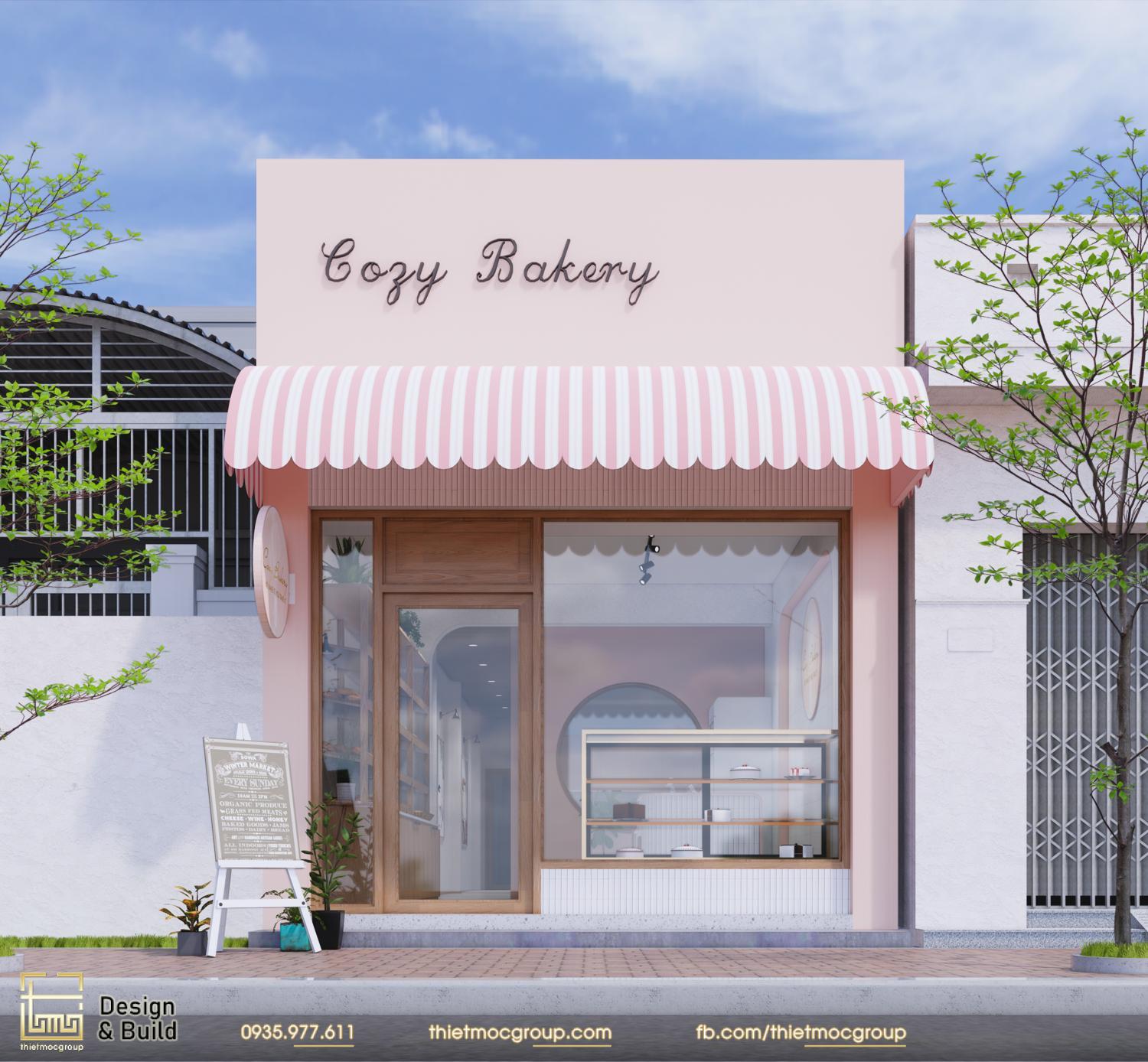 2 mẫu thiết kế tiệm bánh COSY BAKERY trẻ trung hiện đại