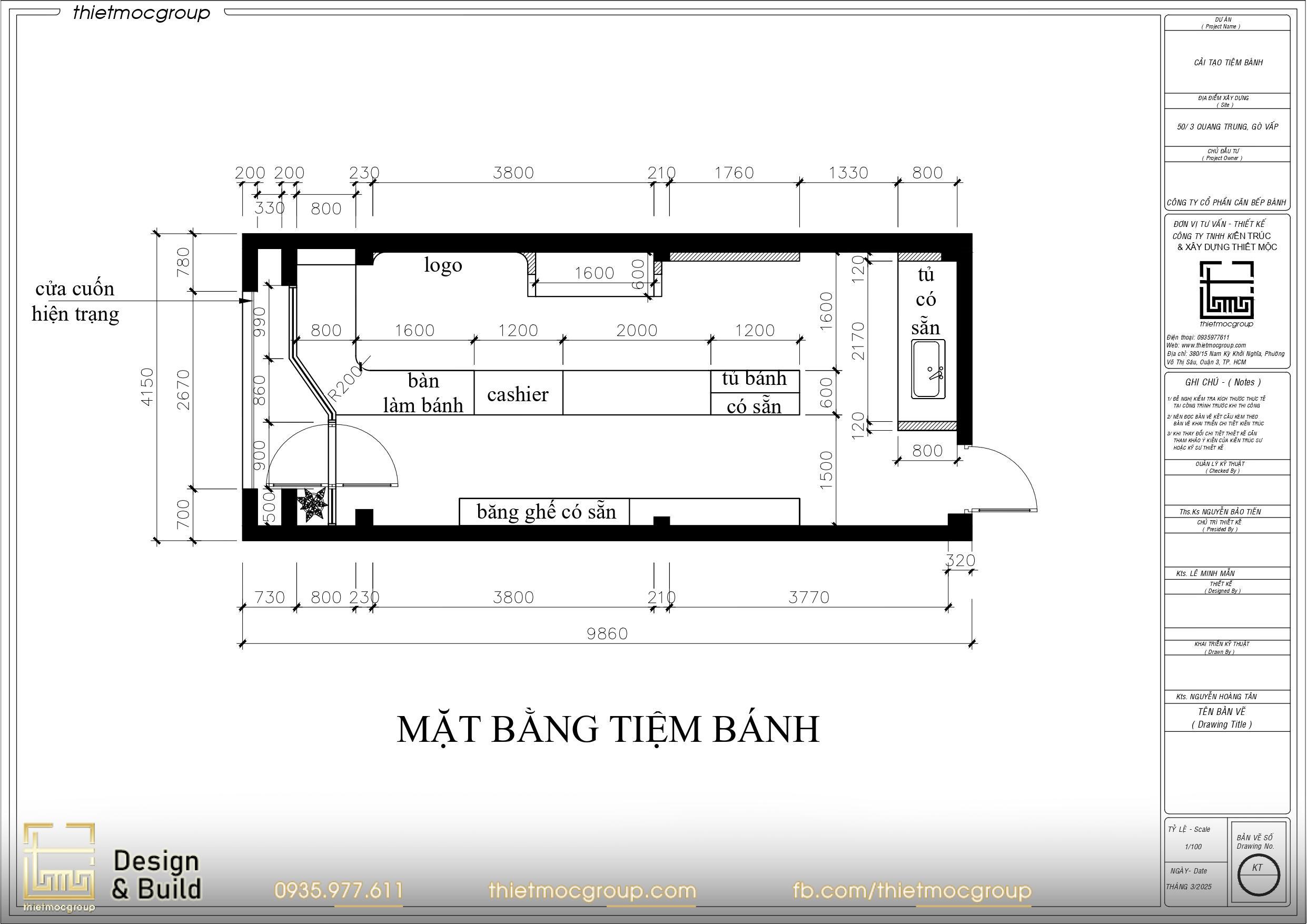 Thiết kế cải tạo tiệm bánh ngọt phong cách Mộc 11 Bản vẽ thiết kế mặt bằng tiệm bánh