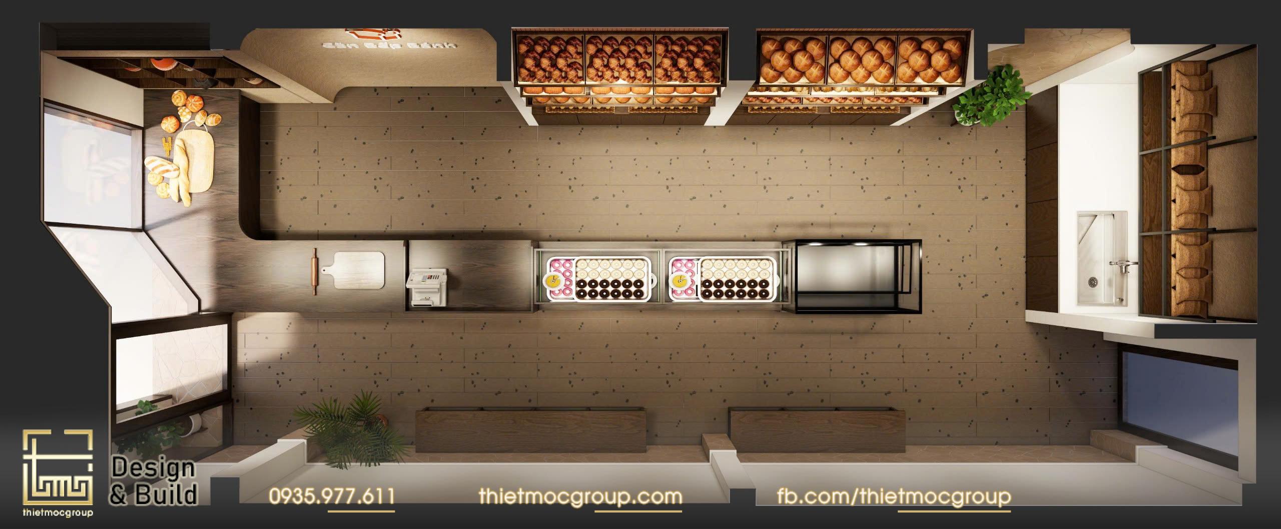 Thiết kế cải tạo tiệm bánh ngọt phong cách Mộc